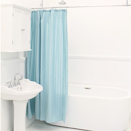 Solace Long length Shower Curtain Satin Stripe 180X200