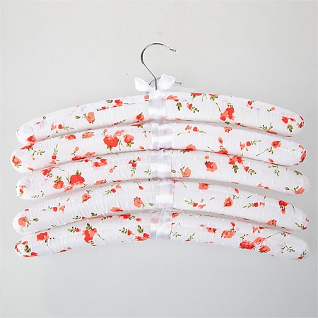 Home Essentials Padded Hangers 5Pk Bunch O' Flowers