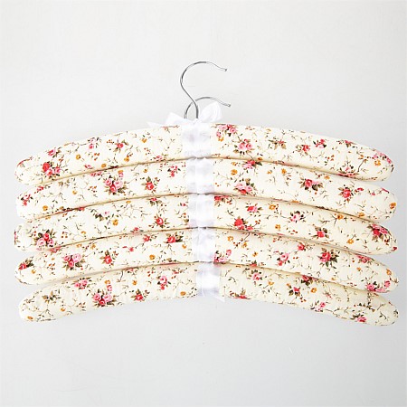 Home Essentials Padded Hangers 5Pk Flowers