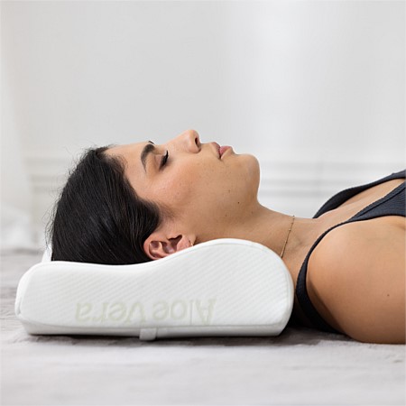 Solace Aloe Vera Neck Support Contour Pillow With Pillowcase 