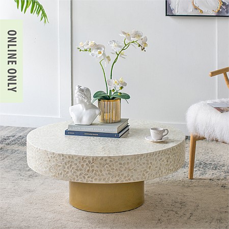 Design Republique Cream Capiz Inlay Coffee Table
