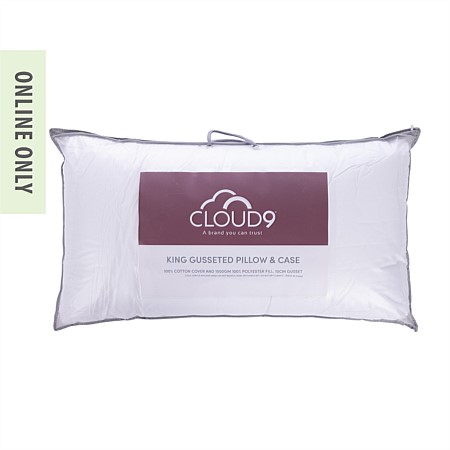 Cloud 9 King-Size Gusseted Pillow and Pillowcase Set