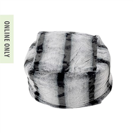 Design Republique Mono Stripe Faux Fur Pouf Cover