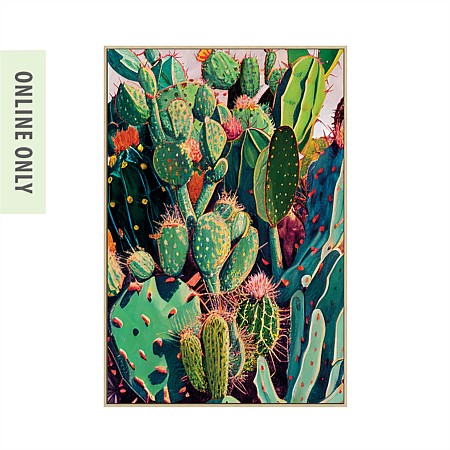 Design Republique Banks Cacti Framed Canvas