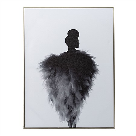 Solace Canvas Wall Art Lady in Feathers