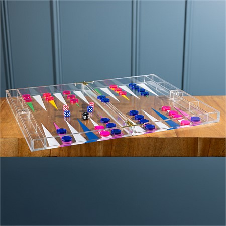 Design Republique Acrylic Backgammon Foldaway Game