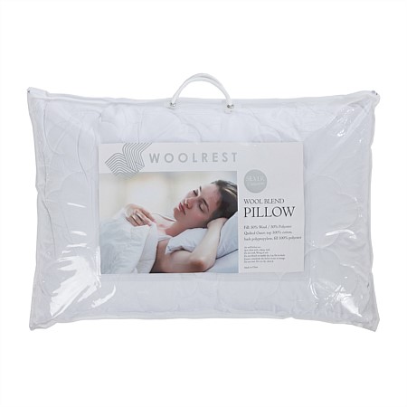 Woolrest Pillow 50/50 Wool Blend Quilted 