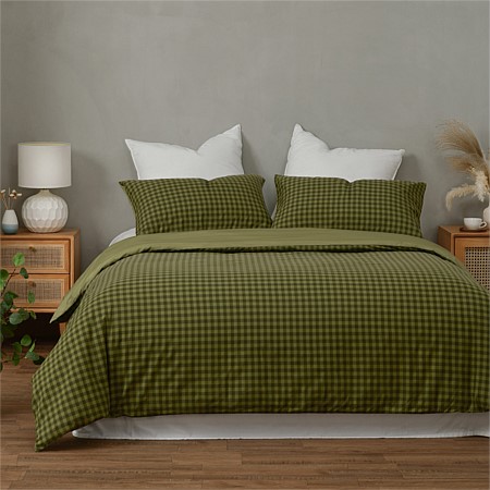 Fieldcrest Autumn Check Cotton Duvet Cover Set