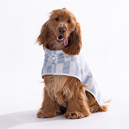 bb&b Pets Checkers Pet Towel Pale Blue