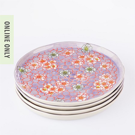 Gracious Living Delilah Dinner Plate Set of 4 Lavender