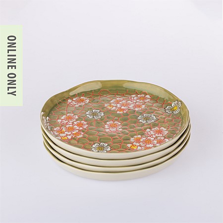 Gracious Living Delilah Side Plate Set of 4 Sage 