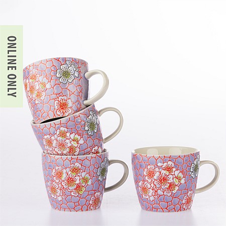 Gracious Living Delilah Mug Set of 4 Lavender 