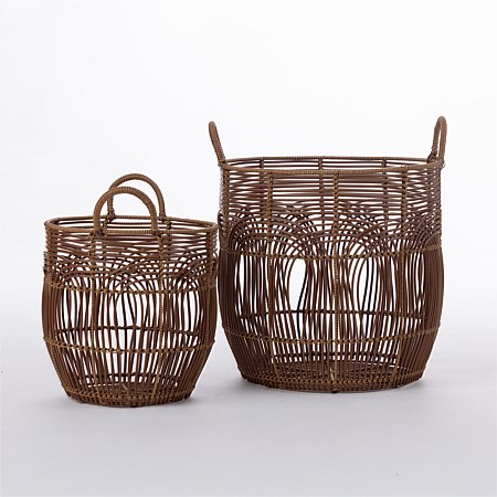 Gather Home Co. Fan Weave Resin Basket 