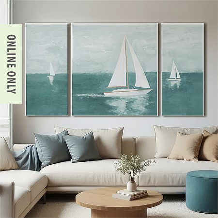 Cove Sail Framed Canvas Set of 3