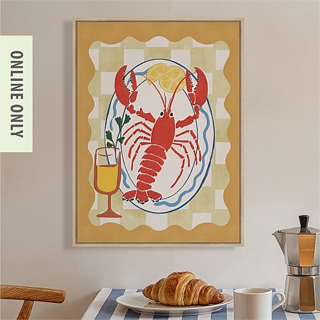 Design Republique Lobster Dish Framed Canvas