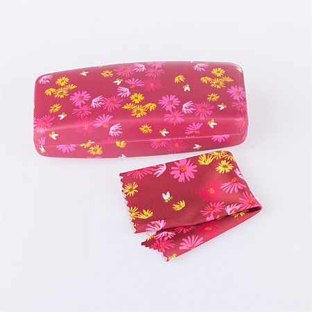 Grace & Gild Bea Bees In The Garden Glasses Case & Cloth Set