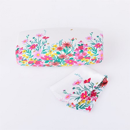 Grace & Gild Bea Flowers Glasses Case & Cloth Set