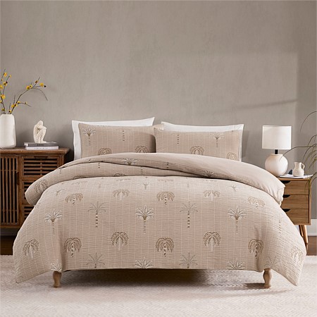 Cove Natural Palm Jacquard Duvet Cover Set
