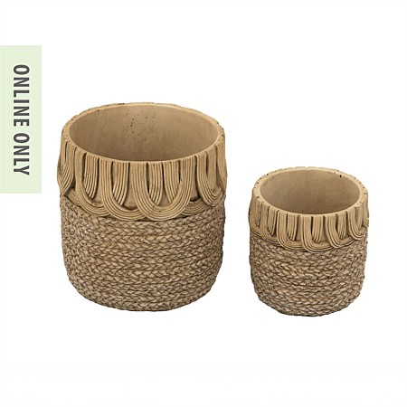 Cove Weave Border Planter Set Of 2