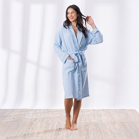 Cove Mya Frill Bathrobe Pale Blue 