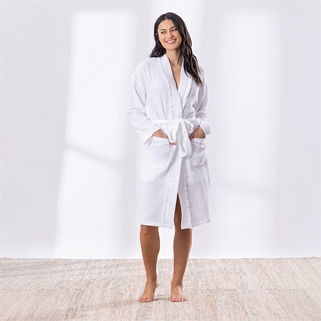 Cove Mya Frill Bathrobe White 