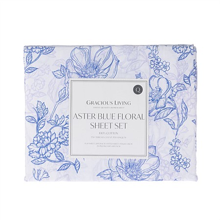 Gracious Living Aster 250TC Cotton Printed Sheet Set 