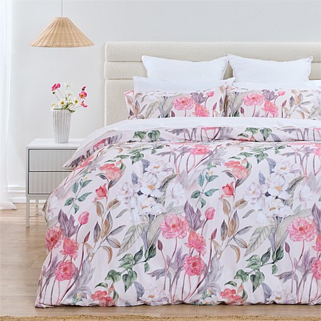 Gracious Living Floral Cotton Sateen Duvet Cover Set