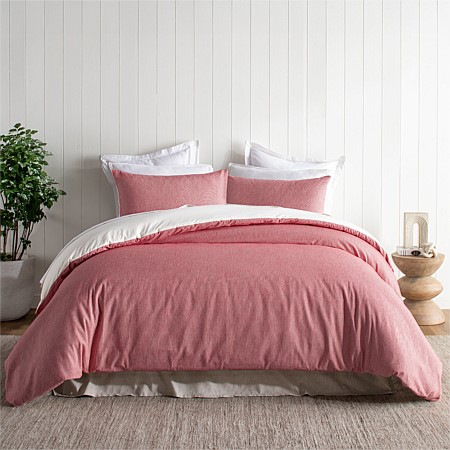 Design Republique Thin Stripe Red Cotton Duvet Cover Set