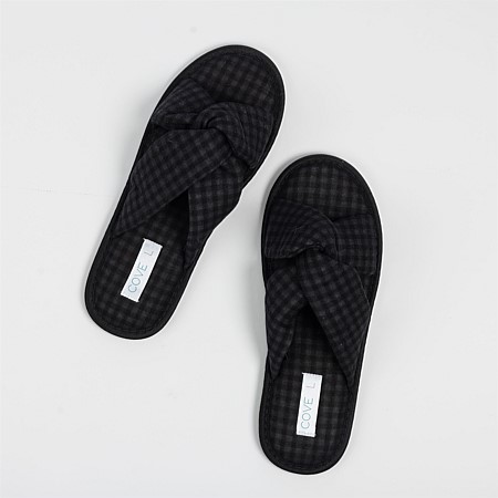 Cove Mya Charcoal Cross Over Slipper