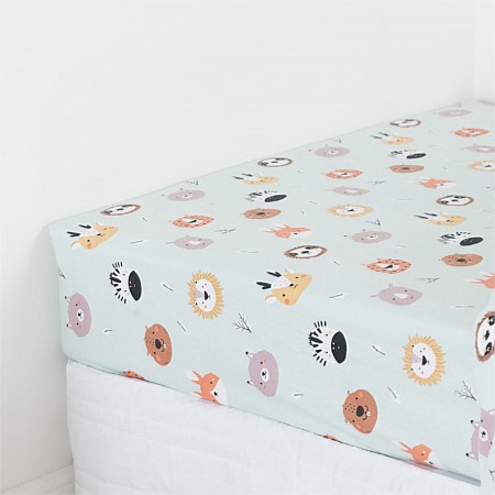 Hush Baby Forest Animal Flannelette Fitted Sheet 