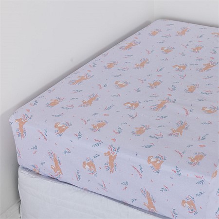 Hush Baby Garden Bunny Flannelette Fitted Sheet