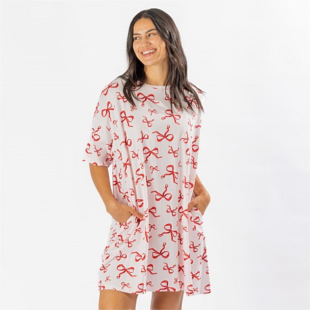 bb&b Sleep Bow Cotton Sleep Tee with Pockets