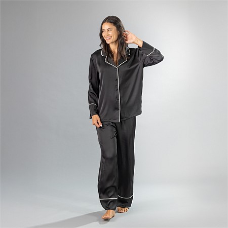  Eden Piped Satin Pyjama Set 