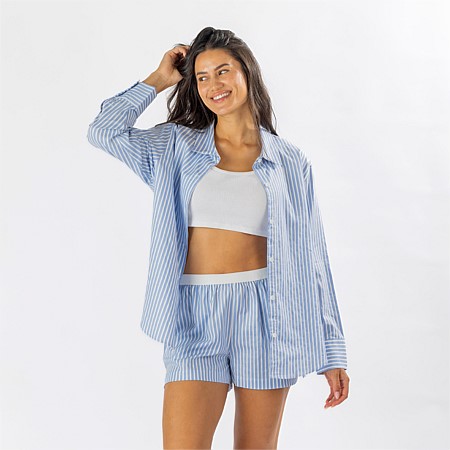 Marlo Cotton Stripe Short Pj Set 
