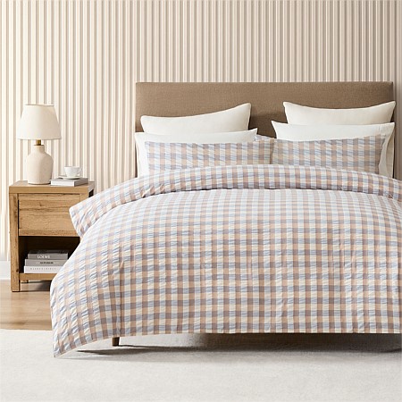 Marlo Riley Seersucker Cotton Check Duvet Cover Set