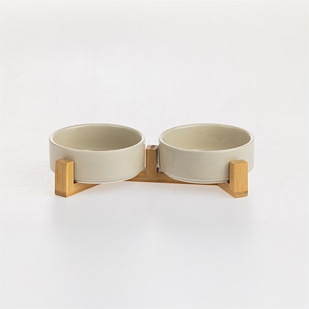 bb&b Pets Bowl & Bamboo Stand Set