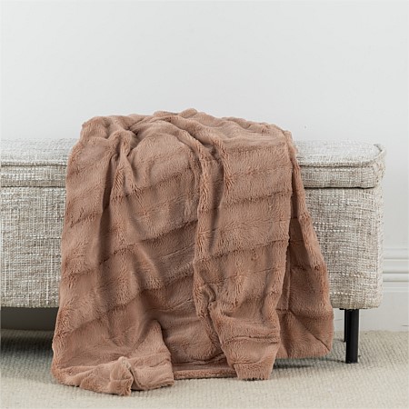 Solace Channel Faux Fur Throw 