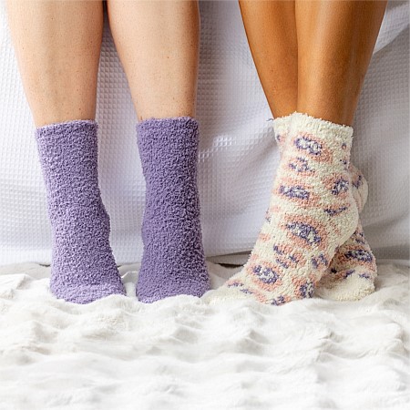 bb&b Sleep Classic 2 Pack Flower & Lilac Bed Socks 