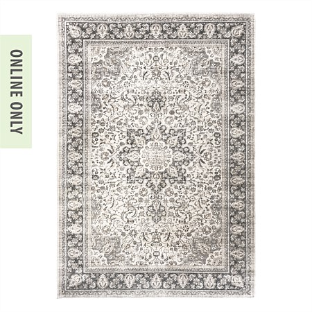 Design Republique Rexy Border Rug Silver 200 x 300cm