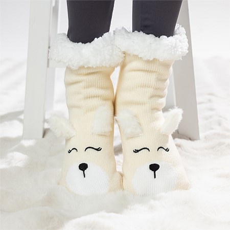 bb&b Kids Sherpa Lined Puppy Kids Socks 