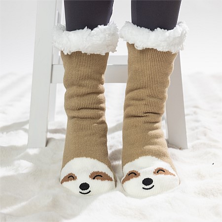 bb&b Kids Sherpa Lined Sloth Kids Socks 