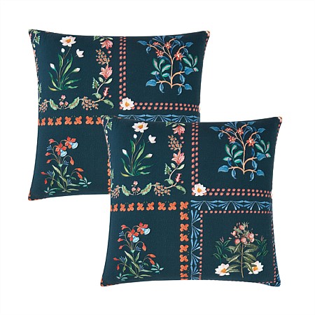 Gracious Living Floral Stamp Matelassé European Pillowcase Pair