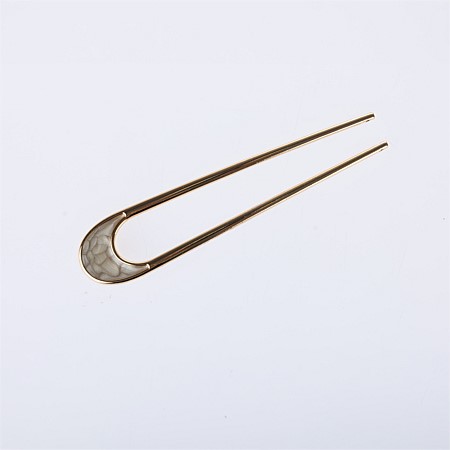 Grace & Gild Shalah Curved Hair Pin Off White 
