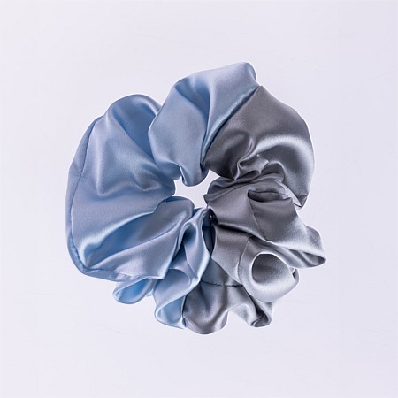 Grace & Gild Shalah Two Tone Scrunchie Blue 