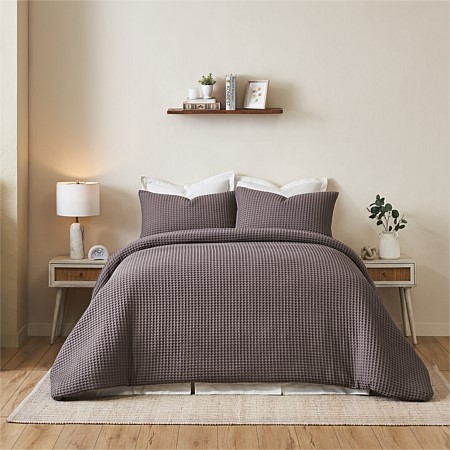 Fieldcrest Chunky Waffle Cotton Duvet Cover Set