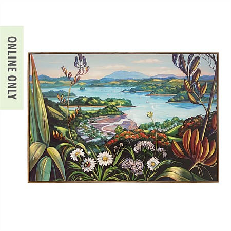 Design Plus Kiwiana Mahurangi Harbour Wall Art 120 x 80cm