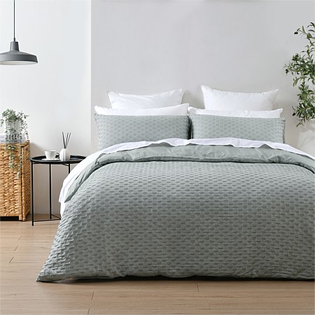 Baker St Linen Noah Cotton Duvet Cover Set Green 