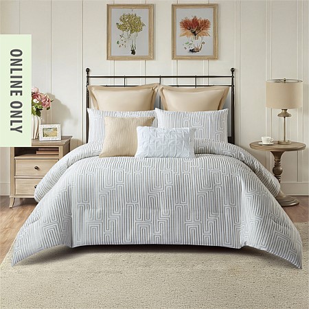 Solace Henley 7 Piece Comforter Set Cream