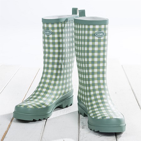 Outsidings Mid-Calf Gingham Gumboot 
