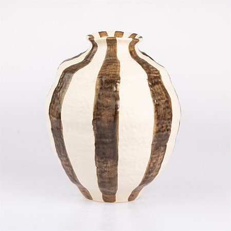 Fieldcrest Cleo Stripe Vase Brown